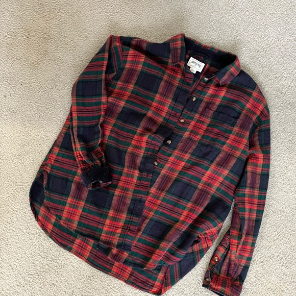 American Eagle Oversized Flannel Shirt Size M Red - Picture 3 of 3